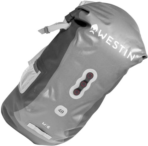 Westin W6 40L 58x35x20cm Roll-Top Backpack - Angelrucksack zum Kunstköderangeln, Ködertasche zum Spinnangeln, Angeltasche für Kunstköder, Rucksack