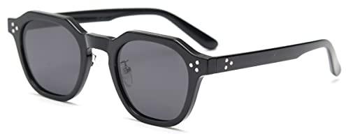 Kachawoo Lunettes de soleil polygone polarisées, pour hommes et femmes, avec cadre TR90, style rétro