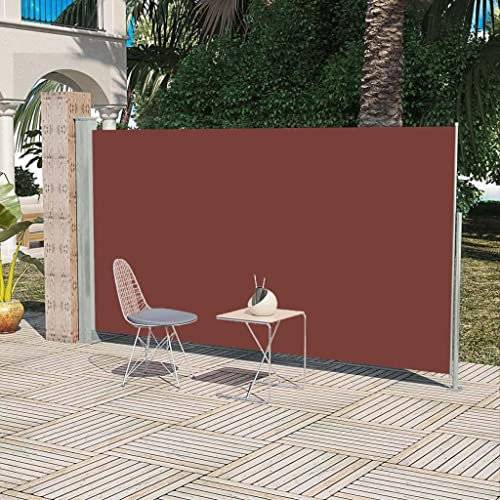 Terrassenmarkise Seitenmarkise 160 x 300 cm, Braun, Pfostenmaterial: Stahl