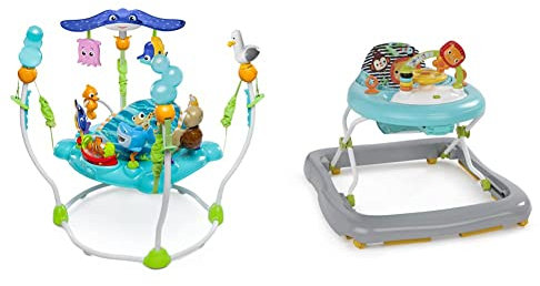 Bright Starts, Disney Baby, Finding Nemo Sea of Activities Jumper, Activity Centre with 13 Activities, Lights & Zig Zag Zebra Baby Walker with Removable Activity Toy Station, Adjustable Height