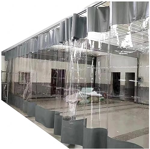 wasserdichte Planenseitenwände, Outdoor Transparente PVC Planen Vorhänge, Transparente Planenseitenwände Für Pergola Pavillon Patio Porch Carport, Abdeckplane Mit Ösen,LxH-2.7x2.3m/8.9 * 7.5ft