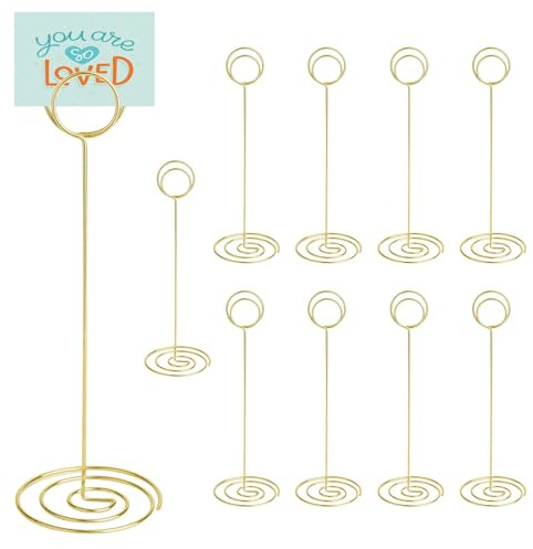 WEXFFU 10PCS Table Number Holders, Table Name Holders, 22cm/8.66inch Table Number Stands, Photo Holders for Tables, Place Card Holder for Wedding Party Graduation Reception Restaurant Decorations