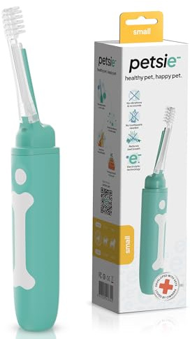 petsie Dog Toothbrush, Large | Innovative Eletrolytic Technology | Improves Oral Health & Bad Breath | No Vibrations & Silent Teeth Cleaning Brush | No Toothpaste Needed | Dog Teeth Cleaning Kit