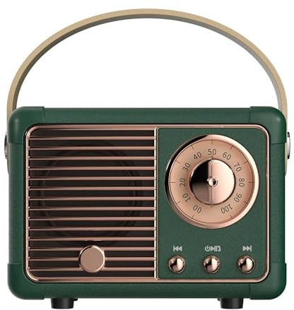 Caulikine Mini Tragbarer Bluetooth Lautsprecher Coolen Retro Bluetooth Lautsprecher Perfekt für Zimmer Deko,Büro Deko,Wohnzimmer Deko Modern Musikbox Kindergeburtstag Gastgeschenke,Geschenke(Grün)