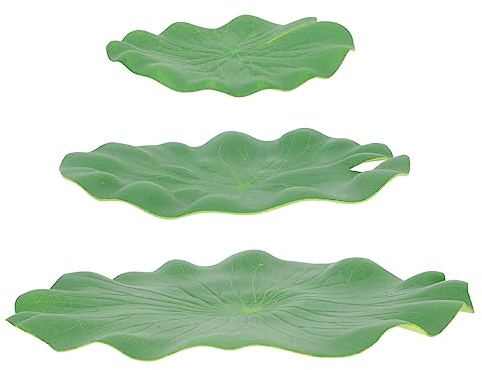 VILLFUL Hojas de Loto Artificiales para Pecera de Estanque 9 Piezas Adornos Flotantes de Hojas de Loto Y Nenúfar