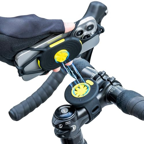 Bone Bike Tie Connect Kit 2 Magnetic – Support Smartphone Universel pour vélo, Fixation magnétique, Rotation 360° et libération Rapide, Compatible téléphones 4,7–7,2