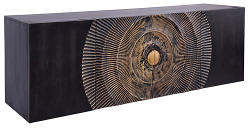Sideboard GOLDEN SUNSET - 180cm - schwarz gold - Mangoholz handmade