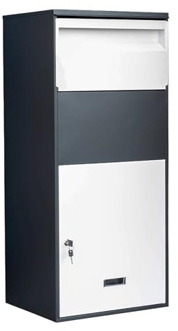 zxhrybh Mailboxes for Outside, Extra Large Capacity Modern Mailbox, Freestanding Mail Box for Packages, with Lockable Secure Storage(Black,39.3in/100cm)