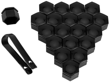 20 Stück Auto-Radmutterkappen, Auto-Nabenschraubenabdeckung, 17 mm, 19 mm, 21 mm, Bolzenfelgen, Außendekoration, spezieller Stecknuss-Schutz, staubdicht (22 mm, schwarz)