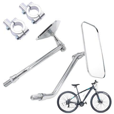 Fahrrad-Lenkerspiegel – Metall-Lenkerspiegel | Konvexer Fahrradspiegel, Fahrradlenkerspiegel, klares Sichtglas, konvexe Linse, stoßfeste Retro-klare Sicht, konvexe Linse, sicherer, bruchsicherer Rück