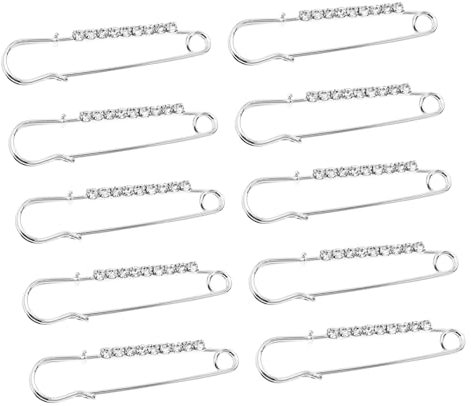 WOFASHPURET 10stücke Strass Brosche Knopf Sicherheitsnadel Rock Pullover Kleidungsaccessoire Zubehör