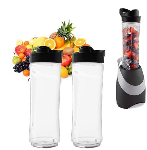 2 Pack Blender Cup B-reville Blend Active Spare Bottle, Blender Cup Smoothie Bottle, 20oz Blow Molded Bottle with Lid, Replacement Sport Bottle Cup for BLSTPB and BLSTP2 Type