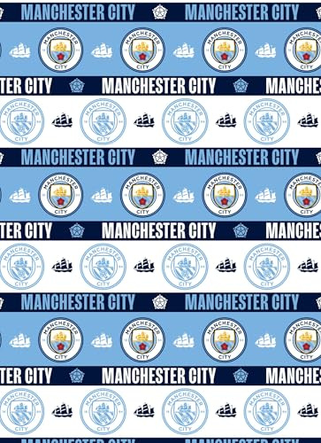 Manchester City FC Geschenkpapier auf Rolle, 3 m, Fußball-Geschenkpapier