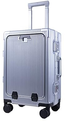 Valise TCTNT aluminium compartiment ordinateur portable + porte-gobelet argenté 50,8 cm