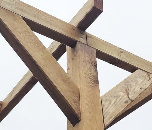 Wood&Play - Carport Überdachung oder Terrassenüberdachung, Einzelcarport aus Holz, Abstellplatz Holz Pavillon, wandseitig - aus langlebigem Kiefernholz - 300x675 cm