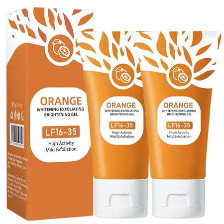 Gesichtspeeling Natürliches Orange Peeling Gel, Orange Gesicht Reinigung für das Gesicht, Gesicht Tiefenreinigung, Brightening Exfoliating Gel für Damen (2PC)