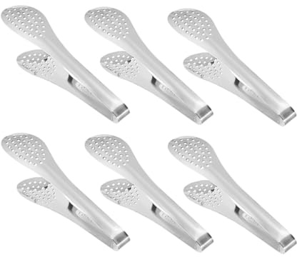 Healifty Pinces Cuisine en Acier Inoxydable 6pcs Multi-fonctions pour Buffet et Barbecue Prise Sécurisée, Accessoires Indispensables pour Service et Préparation des Aliments