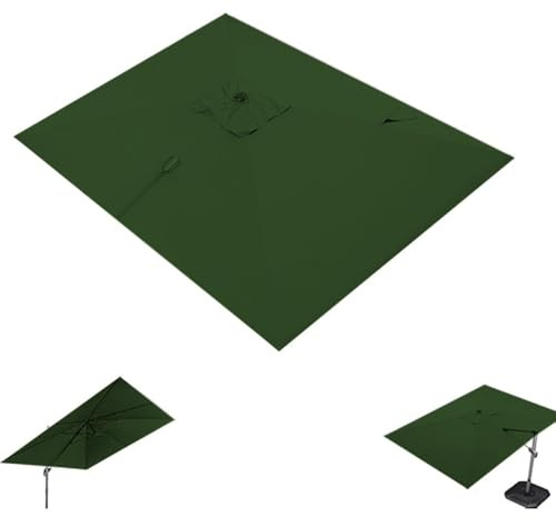 VLKLPZAHAK Telo di Ricambio per Ombrellone A Sbalzo 8 Stecche, 3x4m Rettangolare Telo di Ricambio Impermeabile per Ombrellone da Giardino(Green)