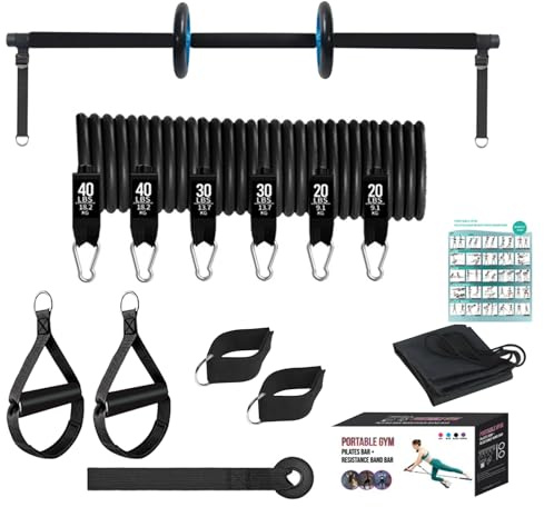 Fasce di resistenza del kit da bar, fasce di resistenza per allenamento bar, rullo multiuso portatile muscolare addominale allenamento completo per donne e uomini