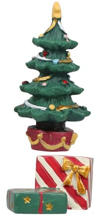 TOPPERFUN Mini Weihnachts-Aquarium-Dekoration aus Kunstharz für Mini-Christbaum als Landschaftsdekoration für Aquarien Leicht zu Reinigen mit Wasser
