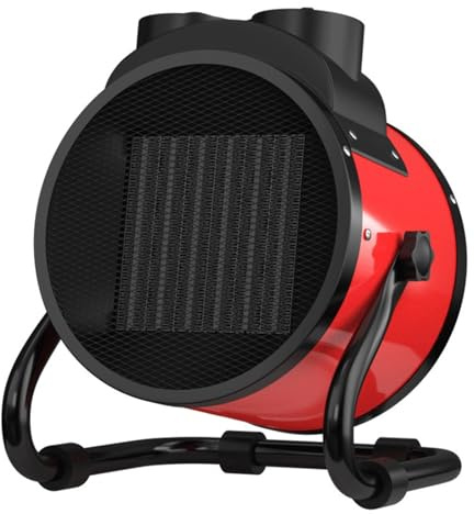 Riscaldatore elettrico, Ventilatore elettrico riscaldante portatile da 2000 W, termostato regolabile, 2 modalità di riscaldamento + la, protezione da surriscaldamento e ribaltamento