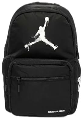 NIKE Jordan Flight Club - Mochila deportiva, negra, 45 x 30 x 15 cm, capacidad 30 litros, con compartimento para portátil de 13 pulgadas, correas acolchadas