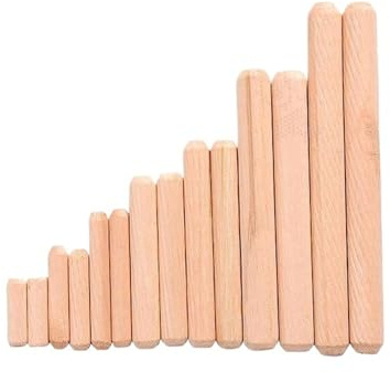 Holzdübel, holzdübel. Holzdübel Packung mit 50/100 Stück M6/M8/M10 Stifte Stecker Stangen Hellbraun(M8 x 50mm 50PCS)