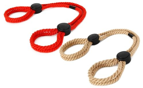 Gutol 2 cuerdas de bondage, para manos, tobillos, pecho y cuerpo completo, para juegos íntimos (rojo/amarillo)