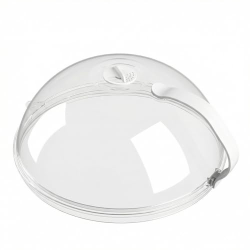 Genérico Tapa para Horno microondas, Media Tapa de plástico acrílico, Forma de Cuenco Curvado con asa, 26 cm de diámetro, válvula de Vapor Ajustable, Apta para microondas