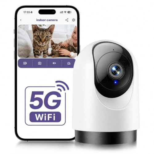 YOTON WS03 2K 3MP PTZ 2.4/5GHz WiFi Indoor Security Camera Pet Camera | House Security, CCTV Camera, Dog Cat Camera, Baby monitor, 360° View, Night Vision, Motion Tracking, Two-Way Audio, Alexa