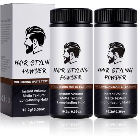 2PCS Poudre Coiffante Homme,Cheveux Texture Powder pour Homme et Femme - Texture Mate, Tenue Longue Durée - Présentation d'Un Style Parfait