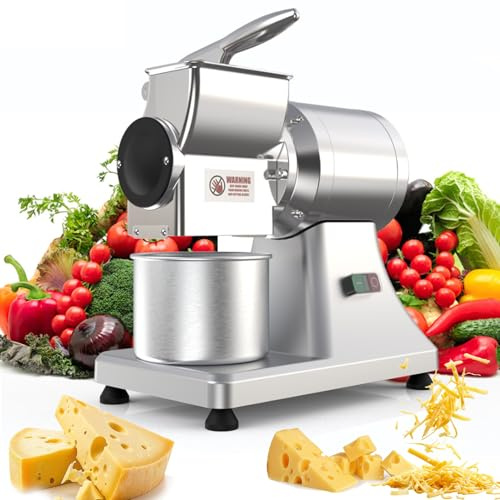 Grattugia Elettrica Per Formaggio, 0,75hp 550w Macchina Professionale Per Grattugiare Il Formaggio Con Contenitore, 88lb/ora Macinatore Di Burro Rotante Elettrico, Tritatutto Di Crusca Di Pane, Alta
