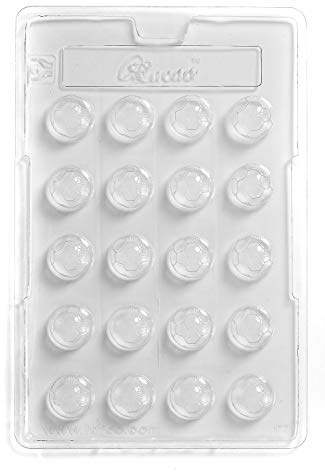 Cacao CHOC177 Schokoladenform mit Fußball-Motiv, 20 Mulden, PVC, 17 x 26 x 1,5 cm