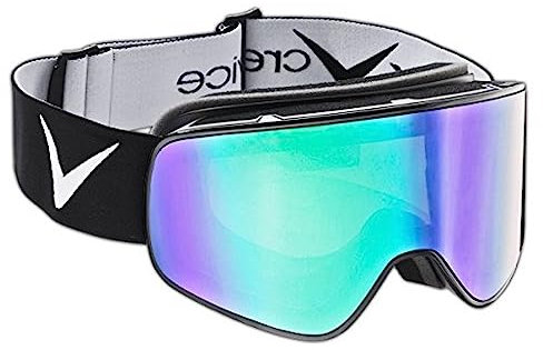 Black Crevice Skibrille im Frameless Design I Ski-Brille in verschiedenen Farben I wechselbare Scheibe I bruchfeste Doppelscheibe I Anti-Fog-Beschichtung & UV 400 Schutz I größenverstellbar…