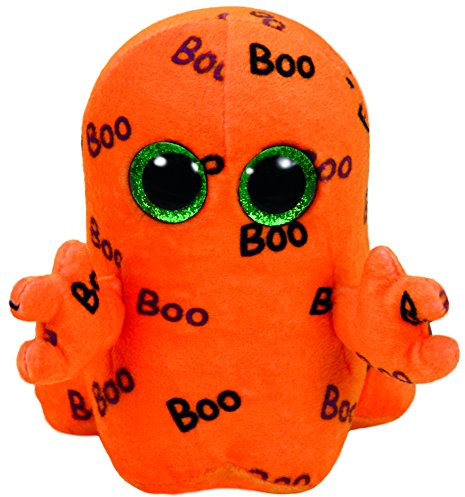 Carletto Ty Ty 37192 Ghoulie Geist mit Glitzeraugen, Beanie Boo's, Halloween limitiert, Plüsch, 15 cm, orange