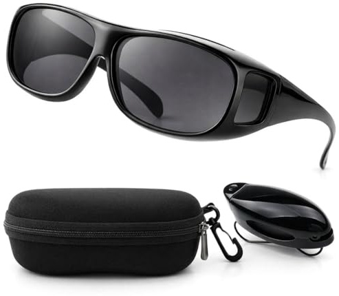 Unisex „Clear Vision Pro“ Sonnenbrille Überziehbrille HD Kontrast Fahrbrille mit UV-Schutz gegen blendendes Licht. Blendschutzbrille für scharfes Sehen bei Sonnenstrahlung