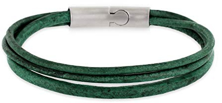 Auroris 3-Strang Echtleder-Armband Magnetverschluss aus Edelstahl mit matt-Optik - Farbe/Länge wählbar
