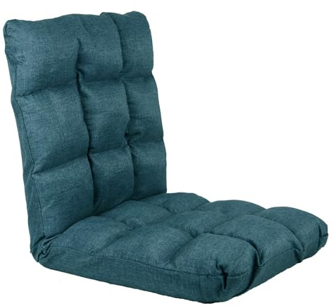 UNUS Bodenstuhl, Sitzkissen mit Verstellbarer Rückenlehne, Bodensitz Blau | klappbares Bodenkissen, Outdoor geeignet, ideal als Meditationsstuhl, Lesestuhl oder Stadionstuhl
