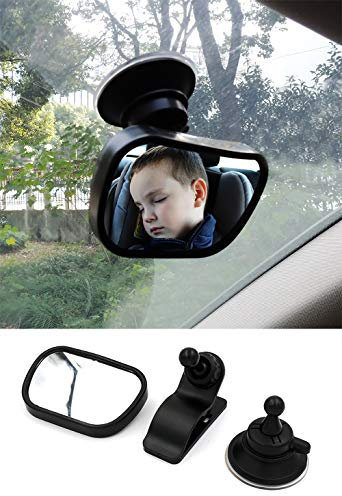 VAWcornic Rücksitzspiegel Spiegel-Auto-Baby, Rückspiegel Baby Shatterproof Car Rückspiegel kompatibel mit meisten Auto 360° schwenkbar für Baby Kinderbeobachtung
