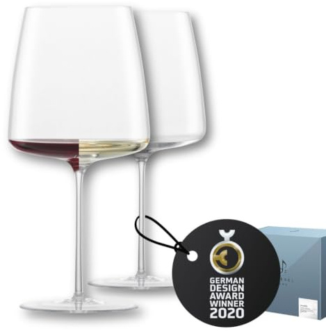 Zwiesel Glas Weingläser Simplify samtig & üppig (2 Stk) | in Handarbeit mundgeblasene Weingläser für Rot- & Weißwein, hochwertige Tritan®-Kristallgläser für Wein