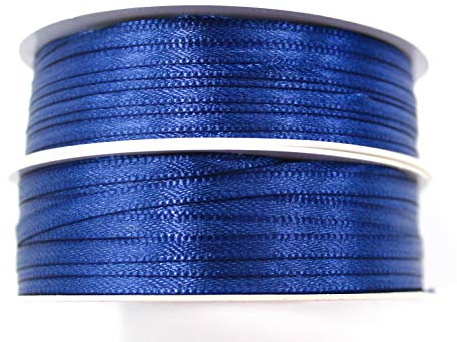 CaPiSo 200m Satinband 3mm Schleifenband,Geschenkband,Dekoband,Satin Hochzeit,Weihnachten (Nachtblau)