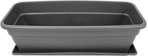 PAMEX EVA Pot de Fleurs en Plastique avec Soucoupe 50 cm Gris