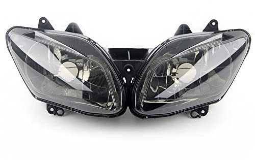Motorcycle Front Headlight Headlamp Assembly Compatible for Yamaha YZF-R1 2002 2003 YZF1000 02 03 R1 Motorbike Plastic Headlight Front Head Lamp Clear
