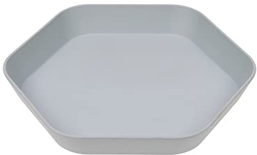 LÄSSIG Kinder Teller Kindergeschirr ohne Melamin, BPA-frei, aus Biokomposit/Plate Geo, grey-blue