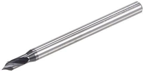 sourcing map Localización Taladro s 3mm Diámetro 4mm Vástago 60 Grados Sólido Carburo AlTiSin Revestido 2 Flautas Redondo Vástago Perforación Cortador