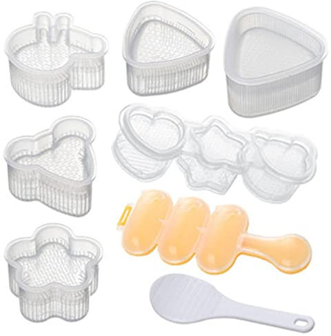 Générique Moule À Boulettes De Riz Boule de Riz Triangulaire de Style Japonais Shake Shake Rice Ball Ball Baby Food Supplément DIY Bento Sushi Outil de Riz Moulage de Moulage à 8 pièces
