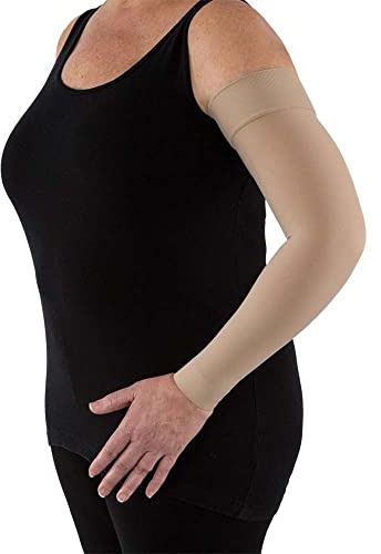 JOBST Bella Lite Compression Sleeves, 15-20 mmHg, Armsleeve, Silicone Dot Band, Beige, Medium Long