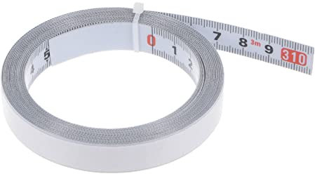 sourcing map Self Adhesive Tape Measure 300cm Metric Scale Left to Right Reading Sticky Measuring Tape Nylon-coated Steel Workbench Ruler, White