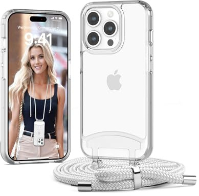 Lawonda Handyband kompatibel mit iPhone 11 Pro Max(6.5 Zoll), Necklace Hülle mit Bands Handyhülle für zum Umhängen, Matt Case mit Handykordel,Stoßfeste Schutzhülle zum Umhängen Kordel, Klar