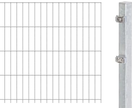 Alberts 641320 Doppelstabmattenzaun als Zaun-Komplettset | verschiedene Längen und Höhen | feuerverzinkt | Höhe 83 cm | Länge 2,5 m